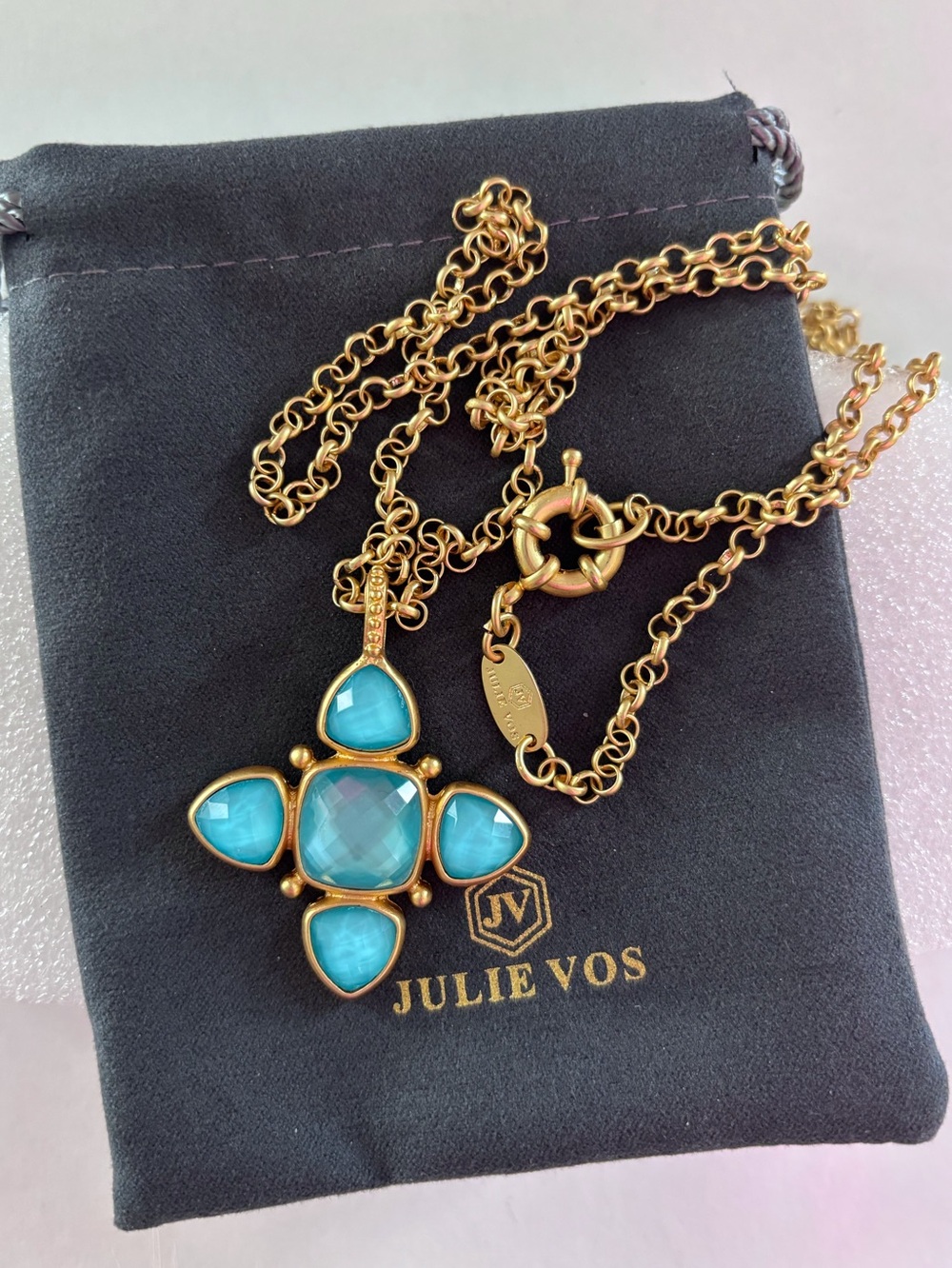 NWOT Julie Vos Aquitaine Cross Pendant Necklace